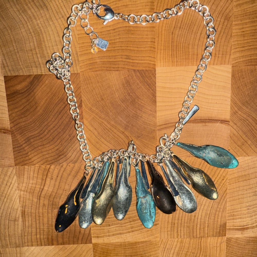 Fossil Silver and Gold Spoon Necklace
